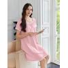 image:imageEkouaer Cotton Nightgowns for Women Lace Trim Sleep Shirts Short Sleeve Night Shirts Sleep Dress with PocketsPink