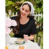 image:imageEkouaer Cotton Nightgowns for Women Short Sleeve Sleep Shirts Pleated Night Shirts Soft Crew Neck Night GownBlack