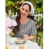 image:imageEkouaer Cotton Nightgowns for Women Short Sleeve Sleep Shirts Pleated Night Shirts Soft Crew Neck Night GownBlack Floral
