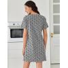 image:imageEkouaer Cotton Nightgowns for Women Short Sleeve Sleep Shirts Pleated Night Shirts Soft Crew Neck Night GownBlack Floral