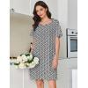 image:imageEkouaer Cotton Nightgowns for Women Short Sleeve Sleep Shirts Pleated Night Shirts Soft Crew Neck Night GownBlack Floral