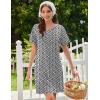 image:imageEkouaer Cotton Nightgowns for Women Short Sleeve Sleep Shirts Pleated Night Shirts Soft Crew Neck Night GownBlack Floral