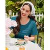 image:imageEkouaer Cotton Nightgowns for Women Short Sleeve Sleep Shirts Pleated Night Shirts Soft Crew Neck Night GownBlue Green