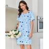 image:imageEkouaer Cotton Nightgowns for Women Short Sleeve Sleep Shirts Pleated Night Shirts Soft Crew Neck Night GownBlue Star Moon