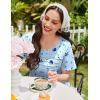 image:imageEkouaer Cotton Nightgowns for Women Short Sleeve Sleep Shirts Pleated Night Shirts Soft Crew Neck Night GownBlue Star Moon