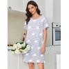 image:imageEkouaer Cotton Nightgowns for Women Short Sleeve Sleep Shirts Pleated Night Shirts Soft Crew Neck Night GownGrey Star