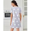 image:imageEkouaer Cotton Nightgowns for Women Short Sleeve Sleep Shirts Pleated Night Shirts Soft Crew Neck Night GownGrey Star
