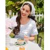 image:imageEkouaer Cotton Nightgowns for Women Short Sleeve Sleep Shirts Pleated Night Shirts Soft Crew Neck Night GownGrey Star