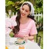 image:imageEkouaer Cotton Nightgowns for Women Short Sleeve Sleep Shirts Pleated Night Shirts Soft Crew Neck Night GownPink