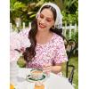 image:imageEkouaer Cotton Nightgowns for Women Short Sleeve Sleep Shirts Pleated Night Shirts Soft Crew Neck Night GownPink Floral
