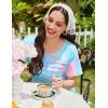 image:imageEkouaer Cotton Nightgowns for Women Short Sleeve Sleep Shirts Pleated Night Shirts Soft Crew Neck Night GownPink Tiedye