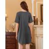 image:imageEkouaer Nightgowns for Women 3 Pack Sleep Shirts Short Sleeve Nightshirt Pullover Nightdress Soft SleepwearBlackDark GreyGrey Stripes