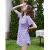 image:imageEkouaer Nightgowns for Women 3 Pack Sleep Shirts Short Sleeve Nightshirt Pullover Nightdress Soft SleepwearBlue StarsPink FloralsPurple Abstract Dots