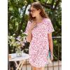 image:imageEkouaer Nightgowns for Women 3 Pack Sleep Shirts Short Sleeve Nightshirt Pullover Nightdress Soft SleepwearBlue StarsPink FloralsPurple Abstract Dots