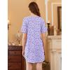 image:imageEkouaer Nightgowns for Women 3 Pack Sleep Shirts Short Sleeve Nightshirt Pullover Nightdress Soft SleepwearBlue StarsPink FloralsPurple Abstract Dots
