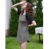 image:imageEkouaer Nightgowns for Women 3 Pack Sleep Shirts Short Sleeve Nightshirt Pullover Nightdress Soft SleepwearNavy BlueGreyPurple Star