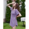 image:imageEkouaer Nightgowns for Women 3 Pack Sleep Shirts Short Sleeve Nightshirt Pullover Nightdress Soft SleepwearNavy BlueLilacLeopard