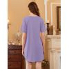 image:imageEkouaer Nightgowns for Women 3 Pack Sleep Shirts Short Sleeve Nightshirt Pullover Nightdress Soft SleepwearNavy BlueLilacLeopard