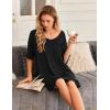 image:imageEkouaer Nightgowns for Women 3 Pack Sleepshirt Short Sleeve Nightshirt V Neck Sleepdress Oversized SleepwearBlacknavy Bluebrown