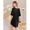 image:imageEkouaer Nightgowns for Women 3 Pack Sleepshirt Short Sleeve Nightshirt V Neck Sleepdress Oversized SleepwearBlackpeacock Bluebrown