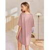 image:imageEkouaer Nightgowns for Women 3 Pack Sleepshirt Short Sleeve Nightshirt V Neck Sleepdress Oversized SleepwearBlackpeacock Bluemisty Pink