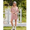 image:imageEkouaer Nightgowns for Women 3 Pack Sleepshirt Short Sleeve Nightshirt V Neck Sleepdress Oversized SleepwearPeacock Bluewhitemisty Pink