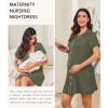 image:imageEkouaer Nightgowns for Women Button Down Night Gowns Short Sleeve Night Dress Notch Collar Sleep Shirt Pajama Dress S3XLArmy Green