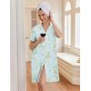 image:imageEkouaer Nightgowns for Women Button Down Night Gowns Short Sleeve Night Dress Notch Collar Sleep Shirt Pajama Dress S3XLDaisy