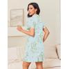 image:imageEkouaer Nightgowns for Women Button Down Night Gowns Short Sleeve Night Dress Notch Collar Sleep Shirt Pajama Dress S3XLDaisy