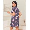image:imageEkouaer Nightgowns for Women Button Down Night Gowns Short Sleeve Night Dress Notch Collar Sleep Shirt Pajama Dress S3XLFlower Purple