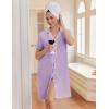 image:imageEkouaer Nightgowns for Women Button Down Night Gowns Short Sleeve Night Dress Notch Collar Sleep Shirt Pajama Dress S3XLLavender