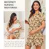 image:imageEkouaer Nightgowns for Women Button Down Night Gowns Short Sleeve Night Dress Notch Collar Sleep Shirt Pajama Dress S3XLLeopard Teddy Bear