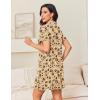 image:imageEkouaer Nightgowns for Women Button Down Night Gowns Short Sleeve Night Dress Notch Collar Sleep Shirt Pajama Dress S3XLLeopard Teddy Bear