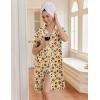 image:imageEkouaer Nightgowns for Women Button Down Night Gowns Short Sleeve Night Dress Notch Collar Sleep Shirt Pajama Dress S3XLLeopard Teddy Bear