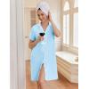 image:imageEkouaer Nightgowns for Women Button Down Night Gowns Short Sleeve Night Dress Notch Collar Sleep Shirt Pajama Dress S3XLLight Blue