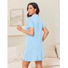 image:imageEkouaer Nightgowns for Women Button Down Night Gowns Short Sleeve Night Dress Notch Collar Sleep Shirt Pajama Dress S3XLLight Blue