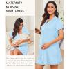 image:imageEkouaer Nightgowns for Women Button Down Night Gowns Short Sleeve Night Dress Notch Collar Sleep Shirt Pajama Dress S3XLLight Blue