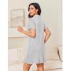 image:imageEkouaer Nightgowns for Women Button Down Night Gowns Short Sleeve Night Dress Notch Collar Sleep Shirt Pajama Dress S3XLLight Grey