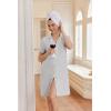 image:imageEkouaer Nightgowns for Women Button Down Night Gowns Short Sleeve Night Dress Notch Collar Sleep Shirt Pajama Dress S3XLLight Grey