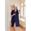 image:imageEkouaer Nightgowns for Women Button Down Night Gowns Short Sleeve Night Dress Notch Collar Sleep Shirt Pajama Dress S3XLNavy Blue2