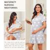 image:imageEkouaer Nightgowns for Women Button Down Night Gowns Short Sleeve Night Dress Notch Collar Sleep Shirt Pajama Dress S3XLStar Grey