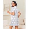 image:imageEkouaer Nightgowns for Women Button Down Night Gowns Short Sleeve Night Dress Notch Collar Sleep Shirt Pajama Dress S3XLStar Grey