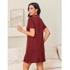 image:imageEkouaer Nightgowns for Women Button Down Night Gowns Short Sleeve Night Dress Notch Collar Sleep Shirt Pajama Dress S3XLWine Red