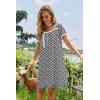 image:imageEkouaer Nightgowns for Women Lace Trim Sleep Shirts Short Sleeve Night Shirts With Pockets Night Gown Ruffled Sleep DressBlack Floral
