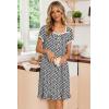 image:imageEkouaer Nightgowns for Women Lace Trim Sleep Shirts Short Sleeve Night Shirts With Pockets Night Gown Ruffled Sleep DressBlack Floral