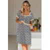 image:imageEkouaer Nightgowns for Women Lace Trim Sleep Shirts Short Sleeve Night Shirts With Pockets Night Gown Ruffled Sleep DressBlack Floral
