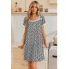 image:imageEkouaer Nightgowns for Women Lace Trim Sleep Shirts Short Sleeve Night Shirts With Pockets Night Gown Ruffled Sleep DressBlack Floral