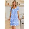 image:imageEkouaer Nightgowns for Women Lace Trim Sleep Shirts Short Sleeve Night Shirts With Pockets Night Gown Ruffled Sleep DressBlue Pigeon