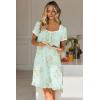 image:imageEkouaer Nightgowns for Women Lace Trim Sleep Shirts Short Sleeve Night Shirts With Pockets Night Gown Ruffled Sleep DressGreen Flowers