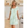 image:imageEkouaer Nightgowns for Women Lace Trim Sleep Shirts Short Sleeve Night Shirts With Pockets Night Gown Ruffled Sleep DressGreen Flowers